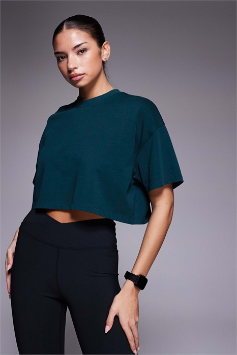 Укороченная футболка Icon из плотной хлопковой ткани с технологией быстрого высыхания артикул 151738656