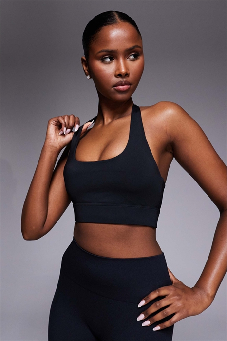 Спортивный бюстгальтер с открытой спиной и средней степенью поддержки, предназначенный для активных занятий спортом, со съемными вставками артикул 151257620