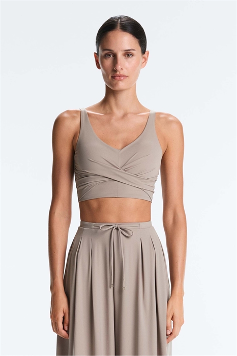 Легкая майка-кроссовер артикул 156235860