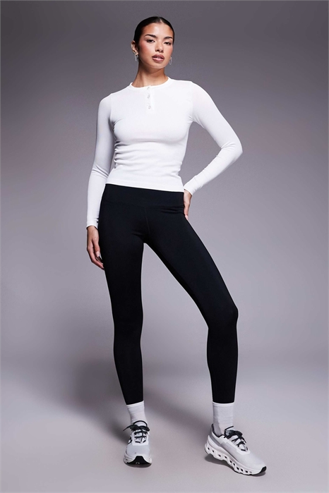 Бесшовная рубашка-хенли с ребристой отделкой, быстросохнущая, с длинными рукавами, для многослойного образа артикул 153398352