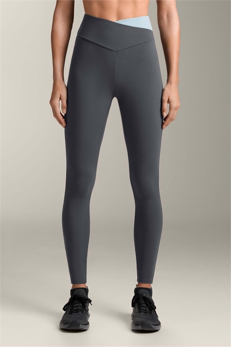 Леггинсы Comfortlux с V-образной талией и контрастной отделкой, длиной до щиколотки артикул 155393385