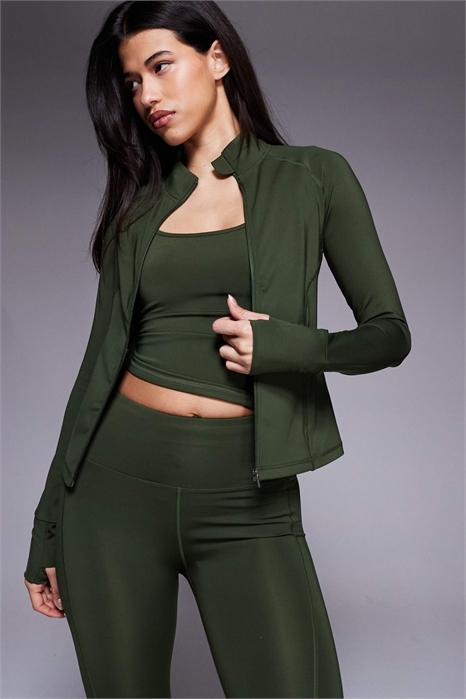 Куртка Icon с длинными рукавами и застежкой-молнией, моделирующая фигуру, с карманами на молнии артикул 151737757