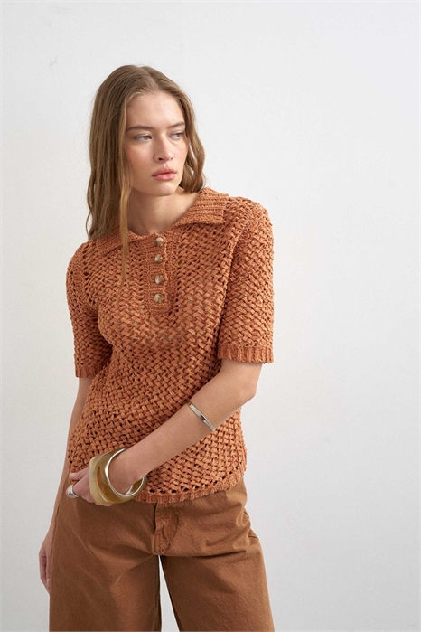 Поло из трикотажной ленточной пряжи артикул 149625216