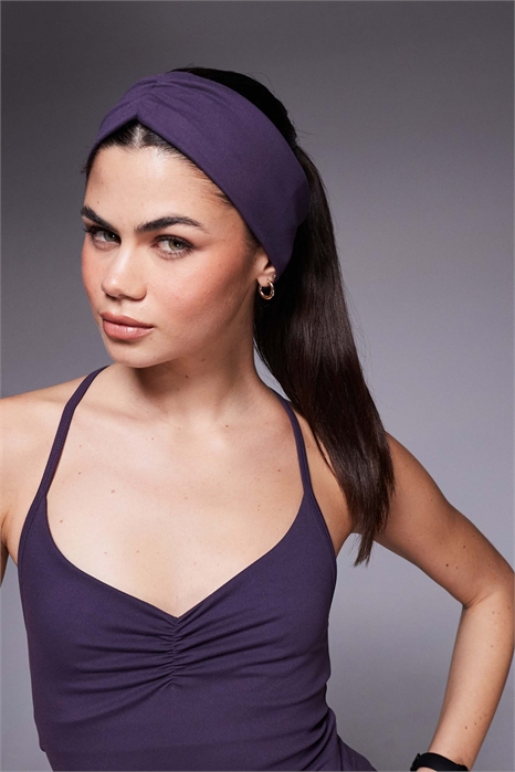 Мягкая повязка на голову для йоги с рюшами артикул 151345094