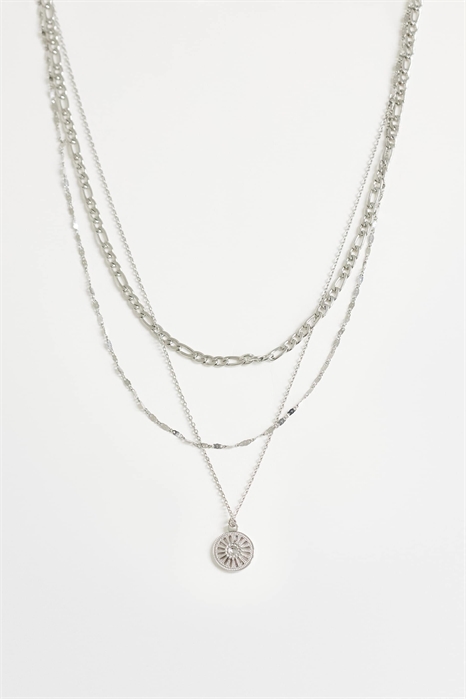 Многорядный колье из нержавеющей стали Nyle с подвесками артикул 152703113