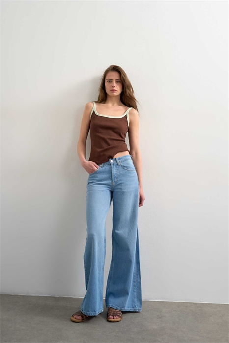 Джинсы Horizon средней посадки с широкими брючинами артикул 151958670