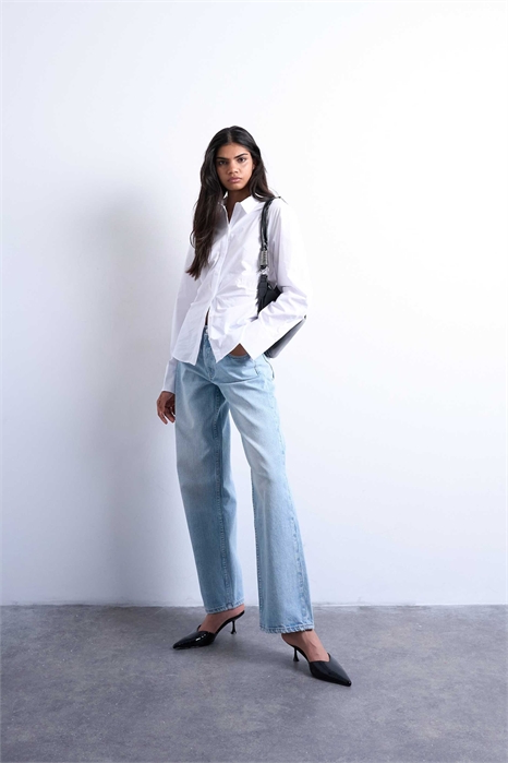 Джинсы Ember с низкой посадкой и прямыми брючинами артикул 140858250