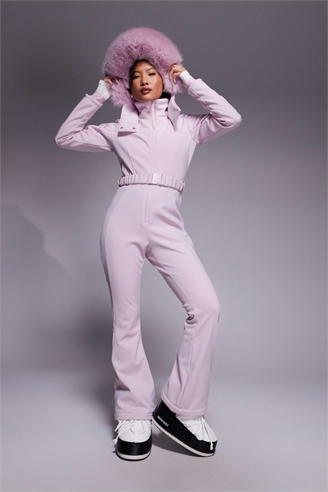 ASOS 4505 — лыжный костюм Petite из мягкой ткани со шнурком на талии, зауженными штанинами и капюшоном из искусственного меха артикул 144206062