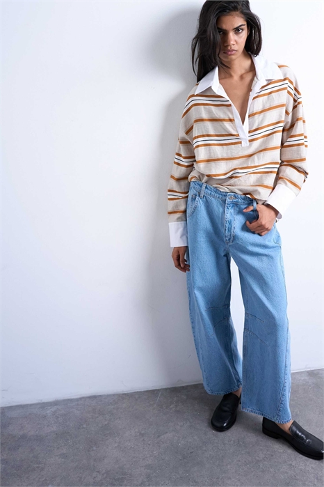 Джинсы с боковыми вставками и средней посадкой артикул 148300690