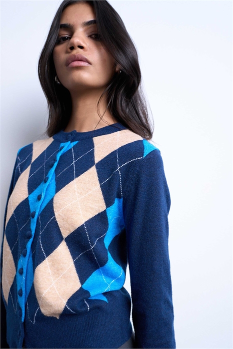 Тонкий вязаный кардиган с узором «аргил» артикул 149032998