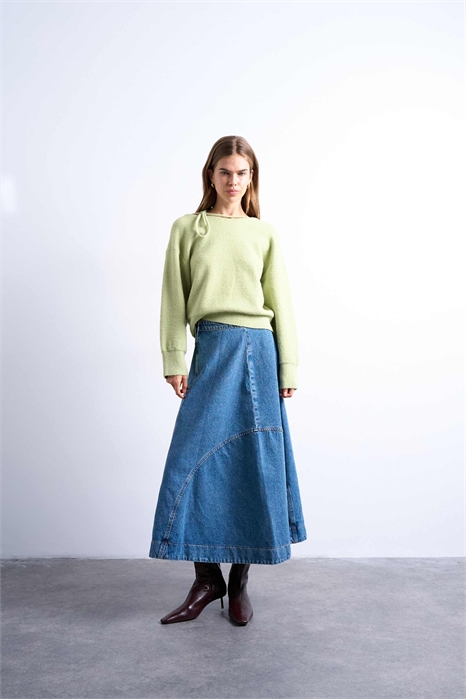 Свитер с вязаным воротником-галстуком артикул 147325860