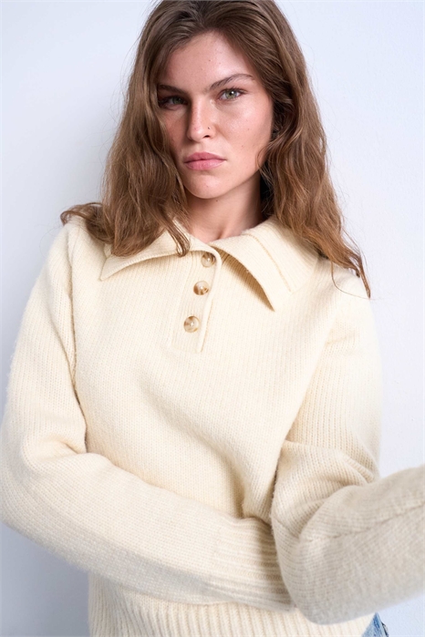 Плотный и плотный свитер-поло из трикотажа артикул 143754006