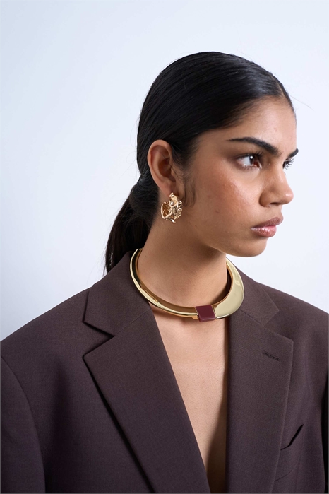 Ожерелье Nox с кольцами и полудрагоценным камнем артикул 153330716