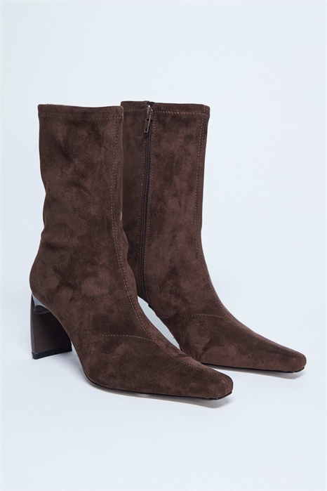 Ботильоны с заостренным носком из искусственной замши артикул 148032805
