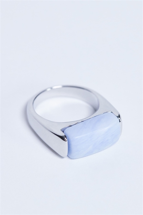Кольцо из нержавеющей стали с синим камнем от Raquel артикул 149852883