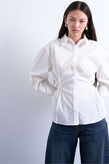 Рубашка с завязками на талии и длинными рукавами артикул 147867401