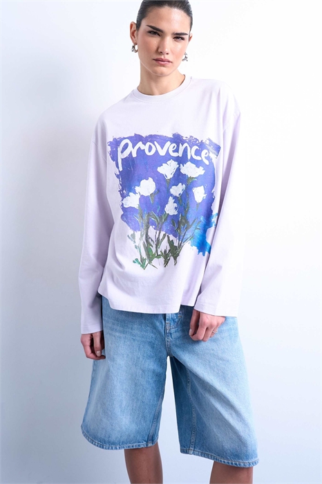 Футболка-скетчер с принтом в провансальском стиле артикул 149597996