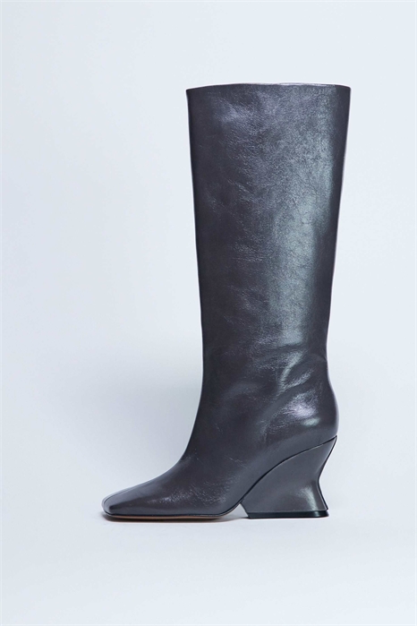 Кожаные ботинки Selma Premium на танкетке до колен артикул 150426826