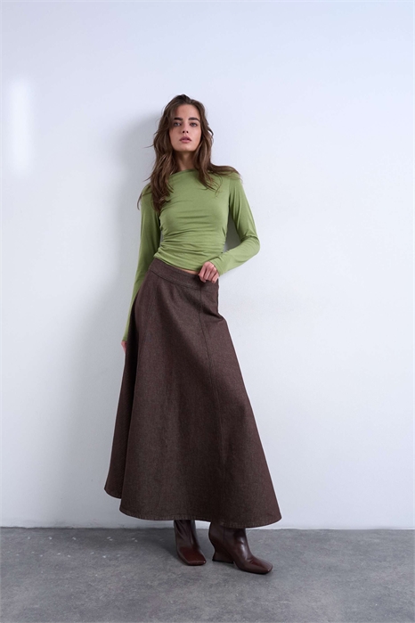 Юбка-круг из джинсовой ткани артикул 153747040