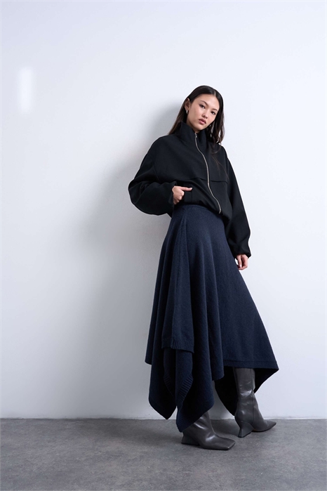 Трикотажная юбка с драпировкой артикул 153566595