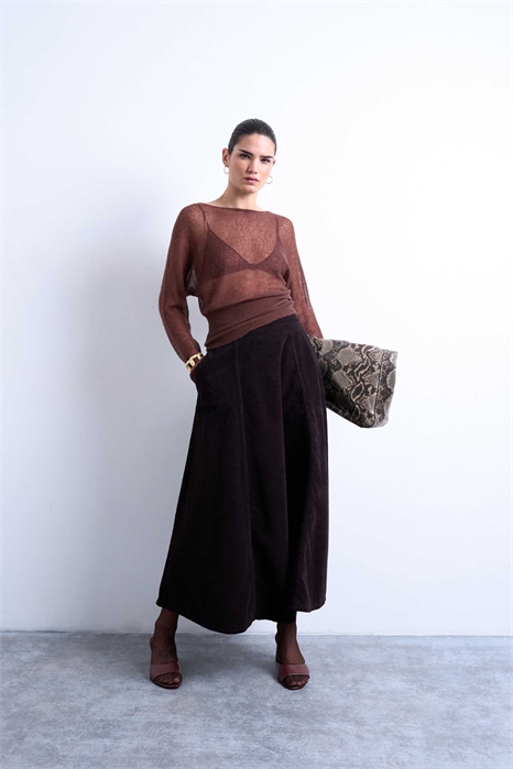 Макси-юбка с круговым кроем артикул 154079555