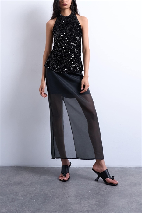 Макси-юбка из прозрачной органзы co-ord артикул 150389092