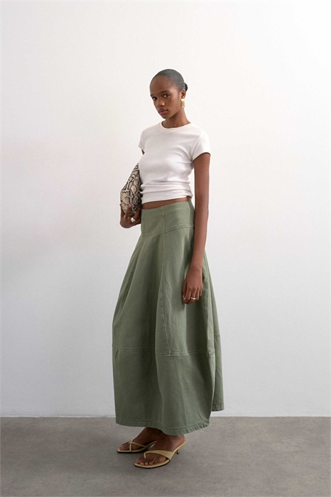 Макси-юбка из денима с швами артикул 155002486