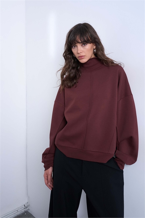 Толстовка с воротником-воронкой артикул 153911168