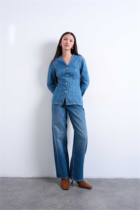 Джинсы с затянутой горловиной артикул 150838048