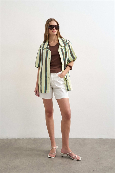 Летняя рубашка из льна артикул 142660112