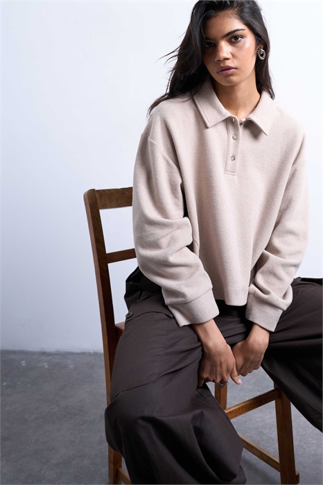 Поло с длинным рукавом, мягкое на ощупь, прямого кроя артикул 152941529