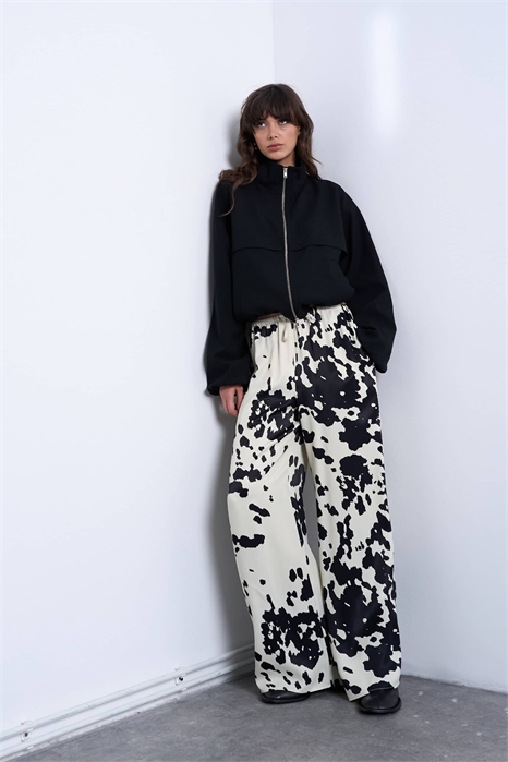 Брюки из атласа с широкими брючинами и завязкой на талии артикул 153052588