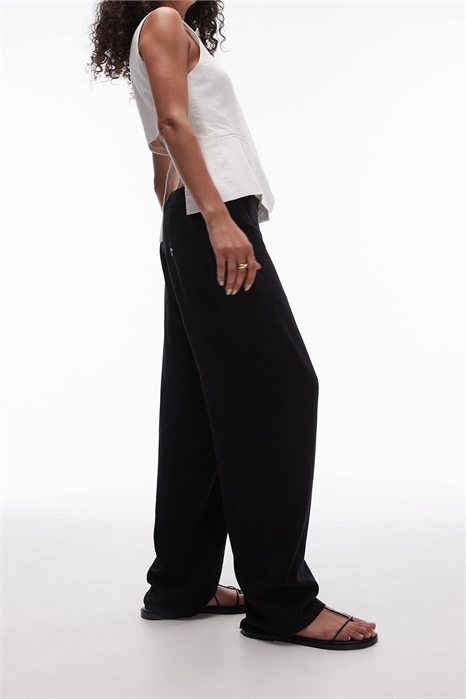 Брюки из льна с низкой посадкой и пуговицами артикул 135251062