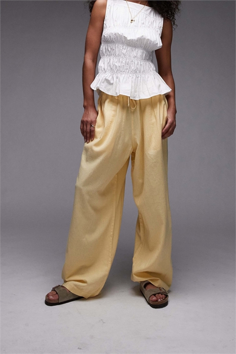 Брюки-балоны из льна артикул 147829894