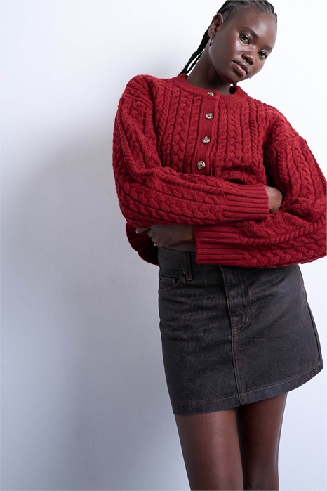 Мини-юбка из денима с оборками артикул 147829045