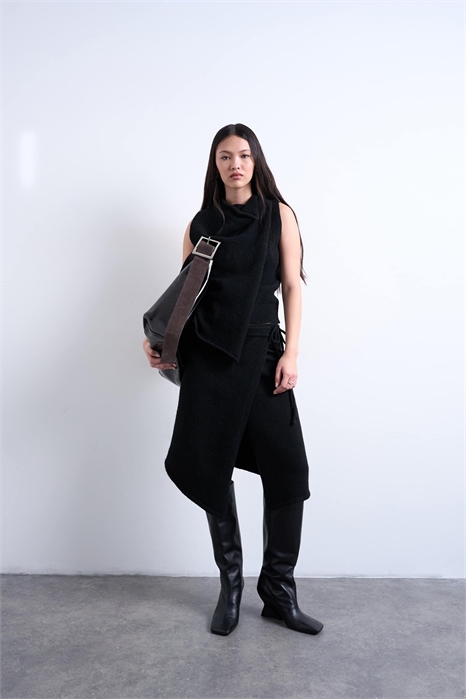 Трикотажная асимметричная юбка-парео co-ord артикул 153279755