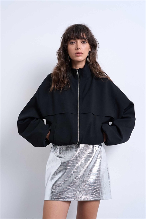 Мини-юбка из искусственной кожи с швами артикул 143483620