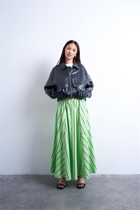 Поплиновая юбка средней длины с эластичным поясом артикул 145949166