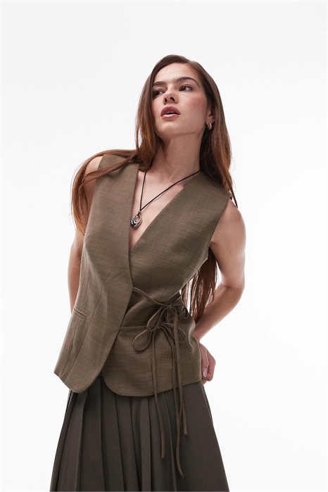 Жилет с завязками по бокам артикул 140046047