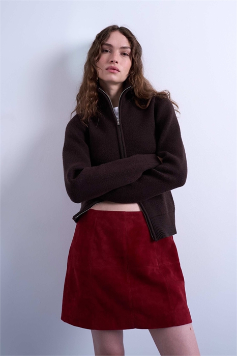 Мини-юбка из натуральной замши co-ord артикул 148078378