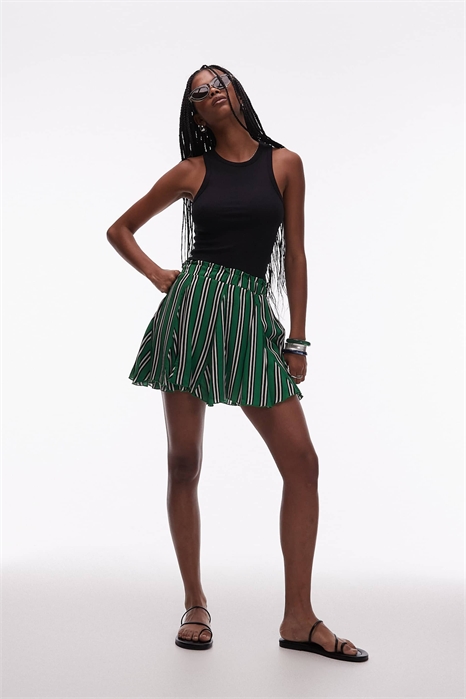 Хлопковая мини-юбка с отворотами артикул 147966274