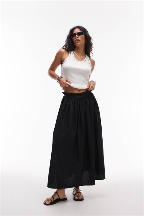 Юбка из гофрированного хлопка с эффектом «после стирки» артикул 142351288