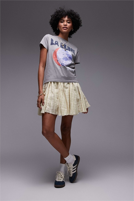 Хлопковая мини-юбка с отворотами артикул 140658861