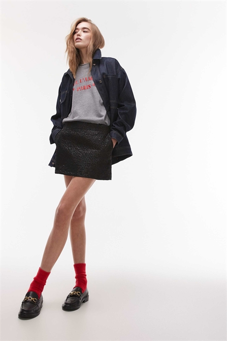 Мини-юбка с жаккардовым узором артикул 138664703