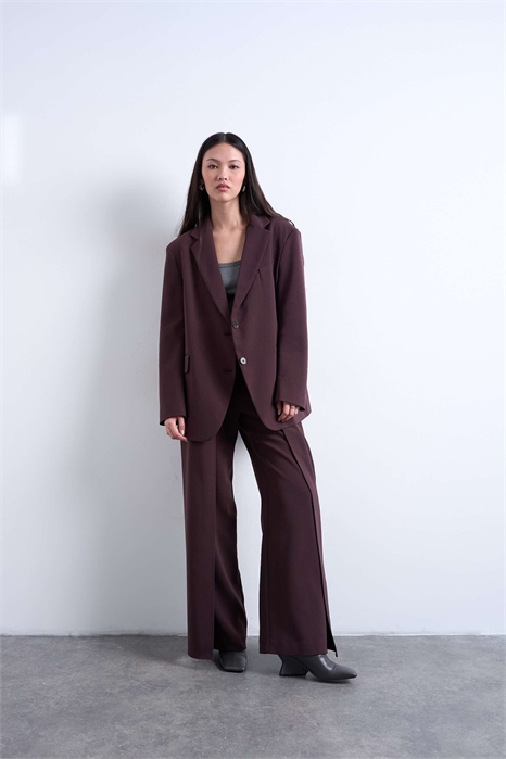 Брюки с двойными складками и прямыми брючинами артикул 149242562