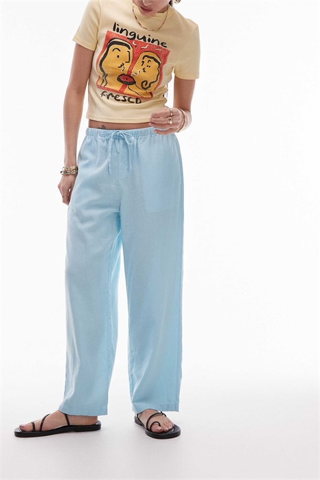 Брюки средней посадки из льна нестандартной длины артикул 140917960