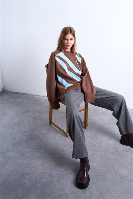 Свитшот с принтом в стиле оверсайз из Нью-Йорка артикул 147868009