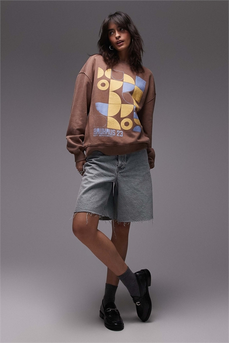 Толстовка с принтом в стиле Баухаус артикул 141817888