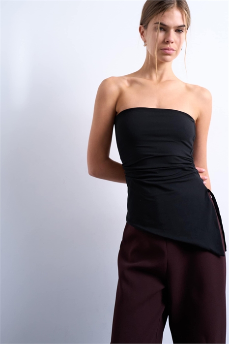 Бандо с рюшами на талии и асимметричным подолом артикул 149598606