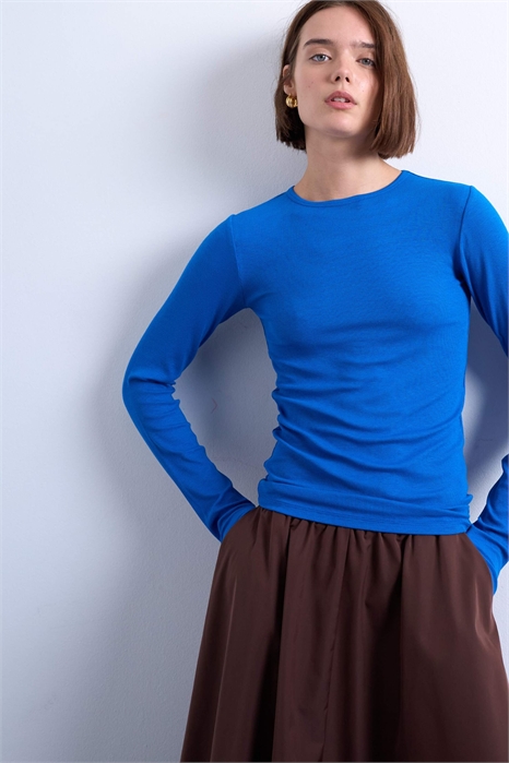 Топ с длинным рукавом из ткани премиум-класса артикул 150082231